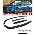 4 d�flecteurs de vent pluie dair noir fum� vitres lat�rales avant et arri�re compatible avec ford focus ...