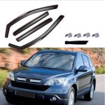 4 d�flecteurs de vent pluie dair noir fum� vitres lat�rales avant et arri�re compatible avec honda cr ...