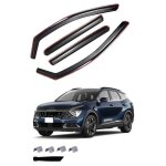 4 d�flecteurs de vent pluie dair noir fum� vitres lat�rales avant arri�re compatible avec kia sportage ...