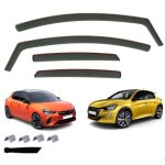 4 d�flecteurs de vent pluie dair noir fum� vitres lat�rales avant arri�re compatible avec peugeot 208 ...