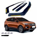 4 d�flecteurs de vent pluie dair noir fum� vitres lat�rales avant arri�re voiture compatible avec ford ...