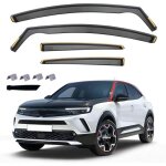 4 d�flecteurs de vent pluie dair noir fum� vitres lat�rales avant et arri�re voiture compatible avec ...