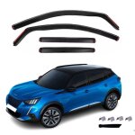 4 d�flecteurs de vent pluie dair noir fum� vitres lat�rales avant arri�re voiture compatible avec peugeot ...