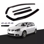 4 d�flecteurs de vent pluie dair noir fum� vitres lat�rales avant arri�re voiture compatible avec vw ...