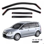 4 d�flecteurs de vent pluie dair noir fum� vitres lat�rales avant arri�re voiture compatible avec vw ...