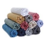 Lot de 4 draps housse 180x200 cm ? 100% coton 57 fils ? couleurs assorties ? drap housse grand lit ? ...