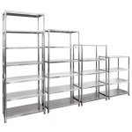 4 tagres charges lourdes acier inox - 296x41x200 tagre rangement mtallique