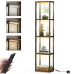 4 tapes lampadaire salon avec etagere lampe tagre en bois 164cm avec telecommande led blanc cool et ...