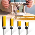 4 fraise � copier bois tige de 8 mm fraises � rainurer pour d�fonceuse fraise droite de copiage outil ...