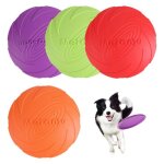 4 frisbees en caoutchouc pour chien jouet pour terre et eau entra�nement au lancer - orange rouge vert ...