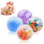 4 pack balles anti - stress squishy ball remplies de perles deau pour soulagement multicolores antistress ...