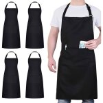 4 pack chef tabliers noir tablier avec 2 poches etanche rglable tablier pour homme femmetablier cuisine ...