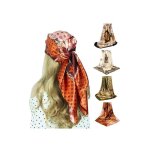 4 pack foulard pour les femmes grand carr� satin 90 x 90 cm �l�gant bandana pour envelopper les cheveux ...