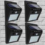 4 pack lampe solaire extrieur sans fil led - kosiil - 20 led avec dtecteur de mouvement lumire clairage ...