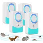4 pack r�pulsif ultrason anti rongeur insectes 60 / s fr�quence de changement puissant ultrason souris ...