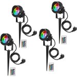 4 packs rgb spot led ext�rieur 10w avec piquet �clairage ext�rieur led � piquer lampe jardin �tanche ...