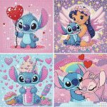 4 pack stitch diamond painting enfant 5d diy broderie diamant kit complet peinture diamant pour enfants ...