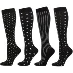 4 paires chaussettes contention pour femmes et homme 20 - 30 mmhg bas contention chaussette compression ...