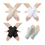 4 paires - gants de soleil sans doigts - gants fins � demi - manches - adapt�s aux activit�s de plein ...