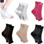 4 paires noir chaussette de contention femme chaussettes de soutien pour hommes et femmes chaussettes ...