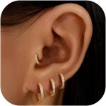 4 paires petites crole boucles doreilles plaqu or 14k mini creole pour femmes boucles doreilles cz ...