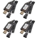 4 pcs chargeur de batterie usb universel pour batteries lipo 7. 4v 2s - 4pin sm - 4p - compatible avec ...