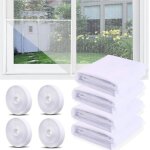 4 pcs moustiquaire fenetre150x130cm moustiquaire pour fen�tre avec 4 rouleaux de bandes autocollantes ...