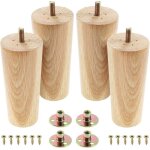 4 pcs pieds de meuble en bois 13cm pieds de table en bois massifpieds de meubles de remplacement avec ...