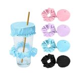 4 pcs protege verre anti drogue capote de verrele chouchou anti - drogue prot�ge verre r�utilisable couvercles ...