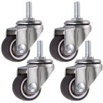 4 pcs roue pivotante roulettes pour meubles � tige 25mm en m6 � 15 roulettes pivotantes en caoutchouc ...