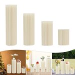 4 pcs supports de fleurs cylindriques - 4 porte - fleurs pliable blanc - 40cm + 60cm + 80cm + 100cm - ...