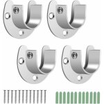 4 pcs support de tringle en acier inoxydable pour rideau supports de tringles pour armoire pilier de ...
