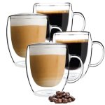 4 pcs tasses � caf� en verre transparent isol� double paroi pour la maison la cuisine le bureau - 150ml ...