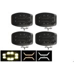 4 phares de travail 12v 24v 46w led cabochon fume projecteur longue porte blanc jaune + feu drl orange ...