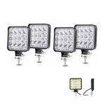 4 phares de travail led 12v - 24v 48w feux spot blanc projecteur longue port�e pour voiture 4x4 camion ...