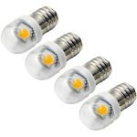 4 pices 3v 0. 2w e10 ampoule led 5050 1smd blanc 6000k led ampoule de remplacement mise  niveau pour ...