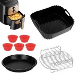4 pièces accessoires air fryer xl - moule en silicone de 21 cm - accessoires pour friteuse sans huile ... 4 pièces accessoires air fryer xl - moule en silicone de 21 cm - accessoires pour friteuse sans huile ...