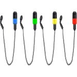4 pi�ces alarme de p�che indicateur de morsure de carpe d�tecteurs de touche multicolore multicolore ...