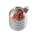 4 pi�ces assiette ronde en acier inoxydable: �23cm assiette camping d�coratif rond plateau de service ...