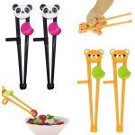 4 pi�ces baguette chinoise baguettes dapprentissage baby bear con�u?que les enfants b�b� baguettes