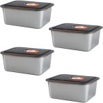 4 pièces boîtes de conservation avec couvercle boîtes de congélation en acier inoxydable avec couvercle ... 4 pièces boîtes de conservation avec couvercle boîtes de congélation en acier inoxydable avec couvercle ...