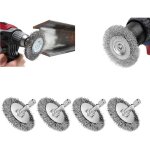 4 pi�ces - brosse m�tallique pour perceuse - ensemble de brosses m�talliques - brosse � disque grossi�re ...