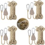 4 pi�ces corde � cliquet avec crochet 4m corde de tente r�fl�chissante 4mm crochet � cliquet de poulie ...