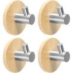 4 pi�ces crochet serviette salle de bain patere porte manteau bois adh�sives porte crochet pour la cuisine ...