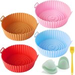 4 pièces moule silicone air fryer accessoires avec + 1 brosse + 2 gantsmoule air fryer silicone pot panier ... 4 pièces moule silicone air fryer accessoires avec + 1 brosse + 2 gantsmoule air fryer silicone pot panier ...