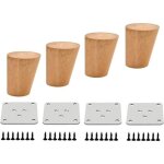 4 pices pieds de meuble de remplacement pieds de meuble couleur bois en chne pour chaises armoire avec ...