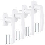 4 pi�ces poignee fenetre poignee fenetre pvc sans cylindre de fermeture avec 8 vis poign�e de fen�tre ...