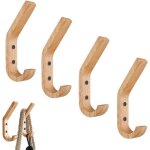 4 pi�ce porte manteau mural bois porte serviette salle de bain patere murale crochet porte manteau en ...