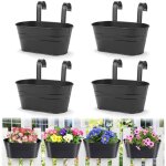 4 pi�ces pots de fleurs suspendus en m�tal 27. 5cm grands pots de plantes seau � fleurs suspendu avec ...