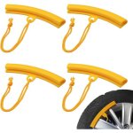 4 pi�ces protection de jantes voiture protecteur de roue avec trous et cordes protecteur de jante de ...